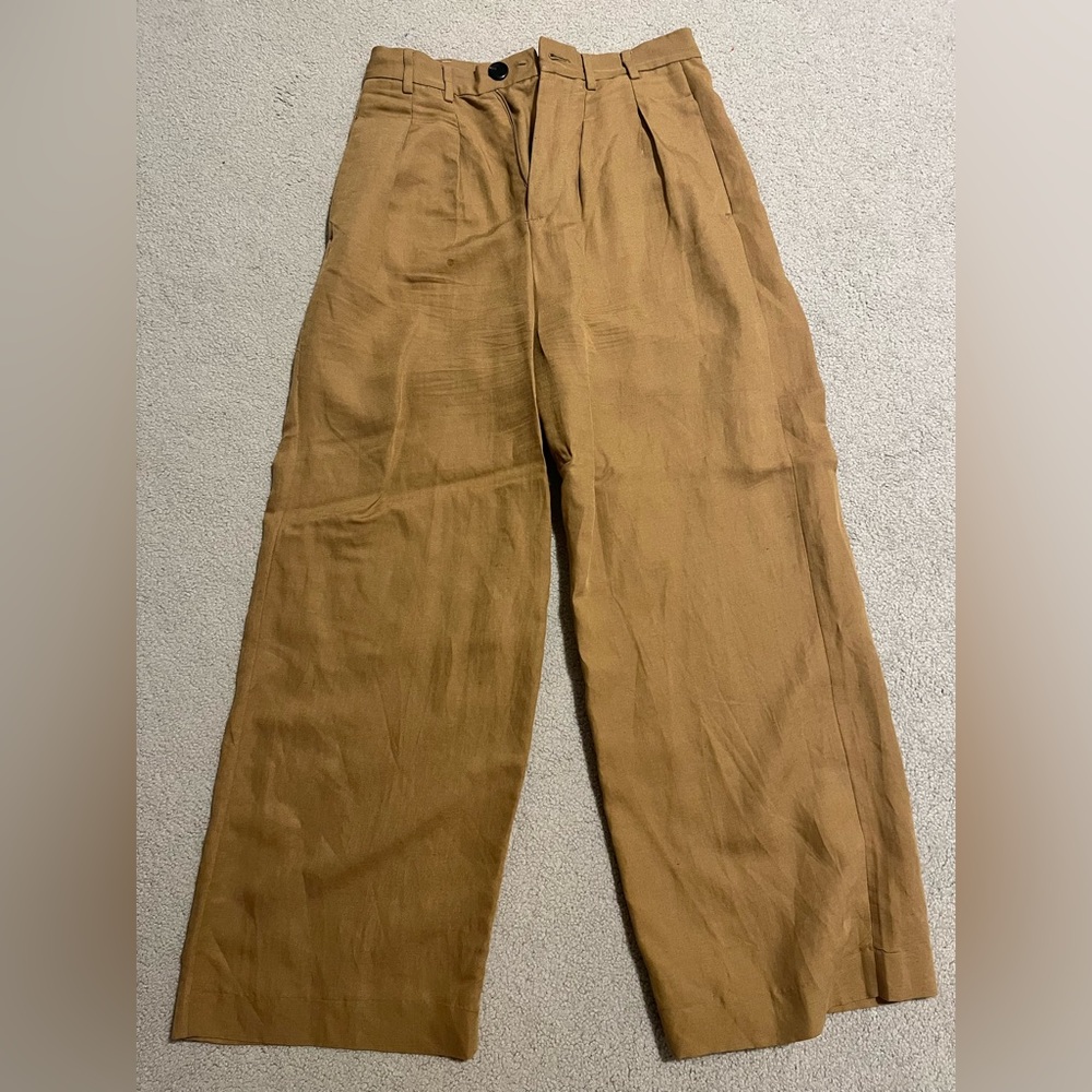 Zara linen blend pants, wide leg